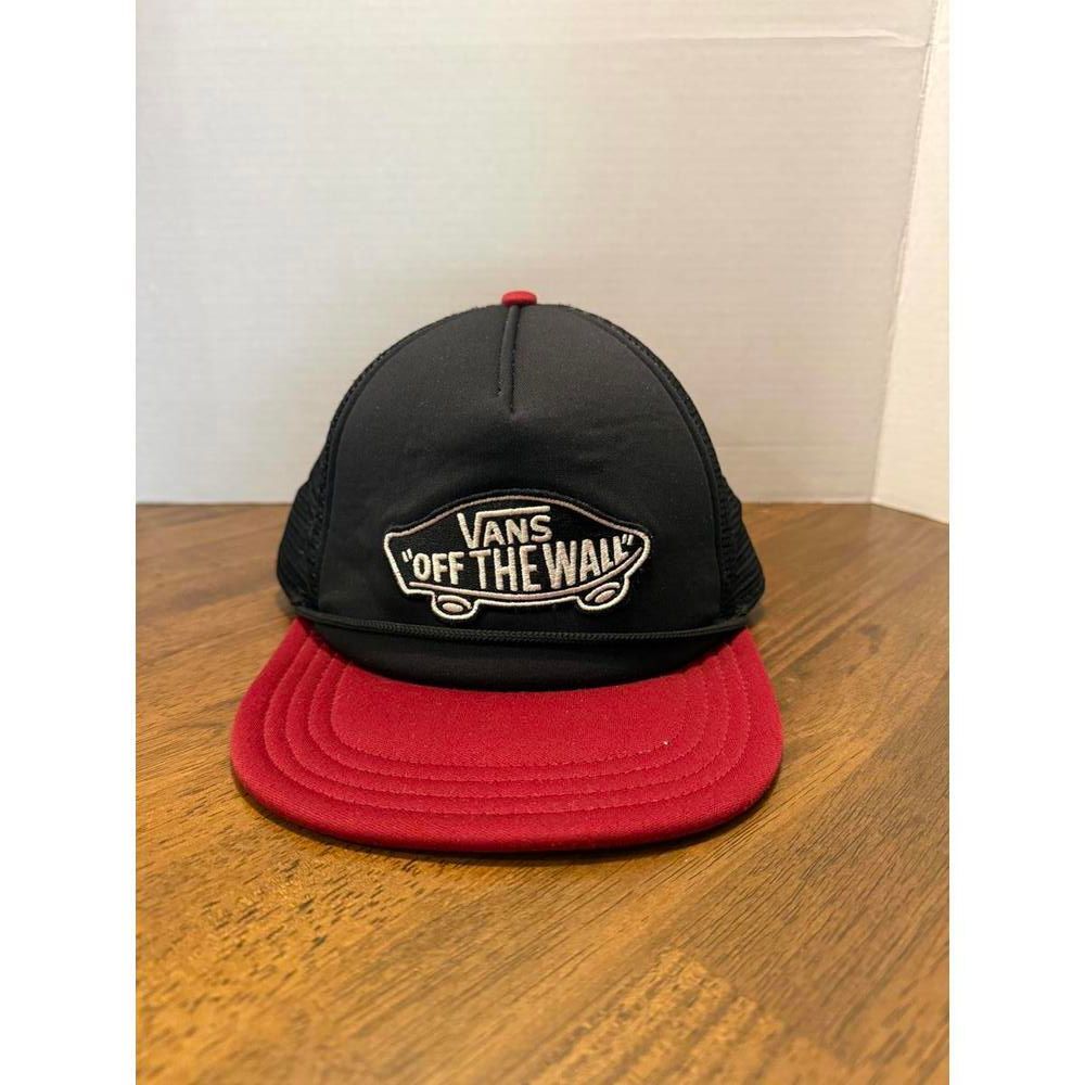 Vans Off The Wall Black and Red Mesh Baseball Cap
